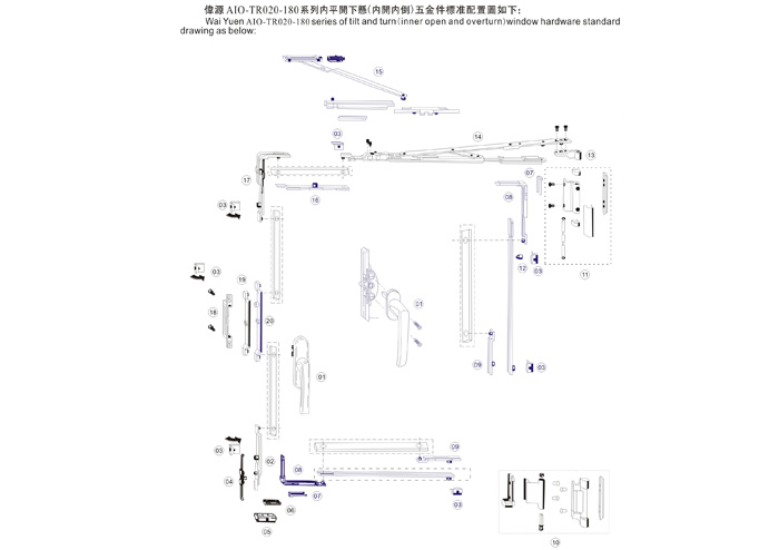 內開內倒五金系統